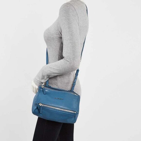 Givenchy Blue Sugar Goatskin Leather Mini Pandora Bag - Picture 2 of 12